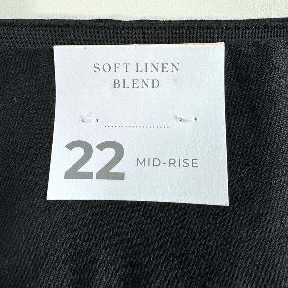 Lane Bryant Womens City Short Size 22 Linen Blend Trouser Style Black - Picture 3 of 11
